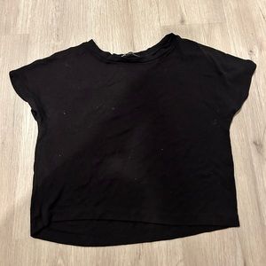 Zara Black Cropped Short Sleeve